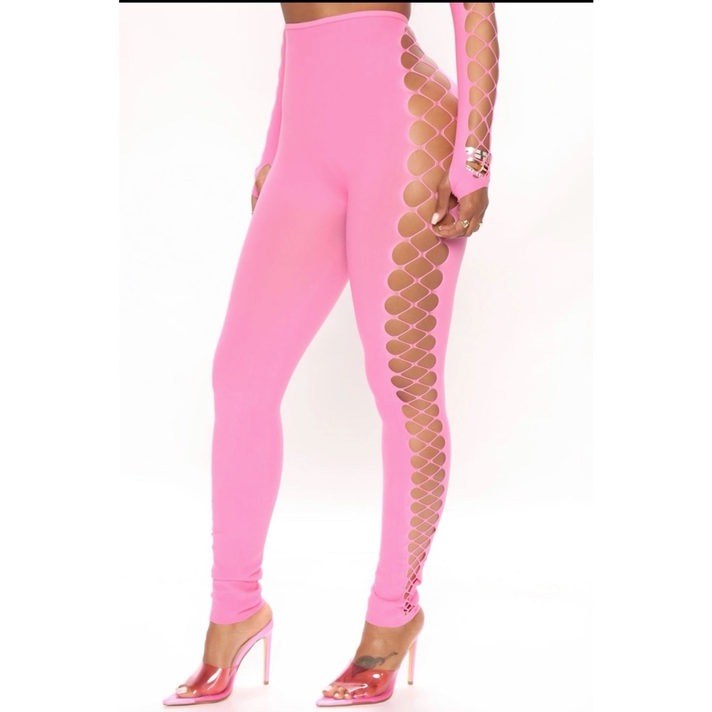 Pink Cut Out Leggings